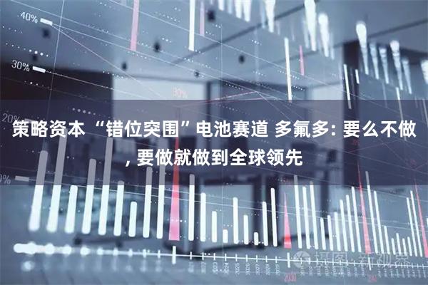策略资本 “错位突围”电池赛道 多氟多: 要么不做, 要做就做到全球领先