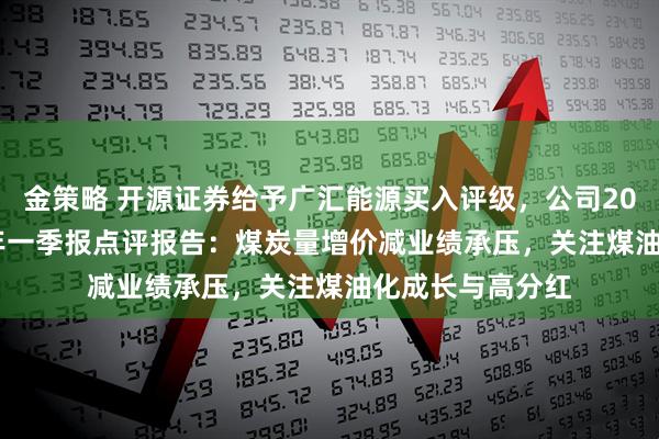 金策略 开源证券给予广汇能源买入评级，公司2024年报&2025年一季报点评报告：煤炭量增价减业绩承压，关注煤油化成长与高分红