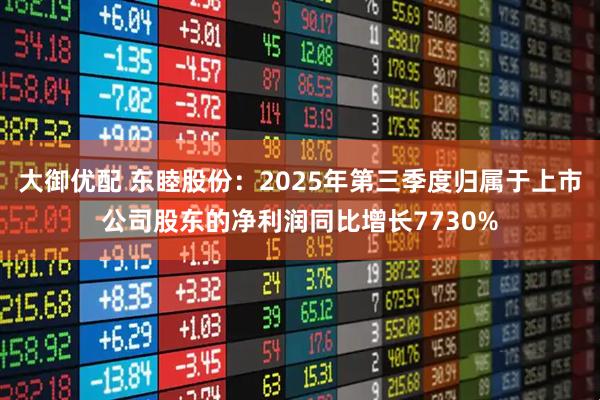 大御优配 东睦股份:2025年第三季度归属于上市公司股东的净利润同比增长7730%
